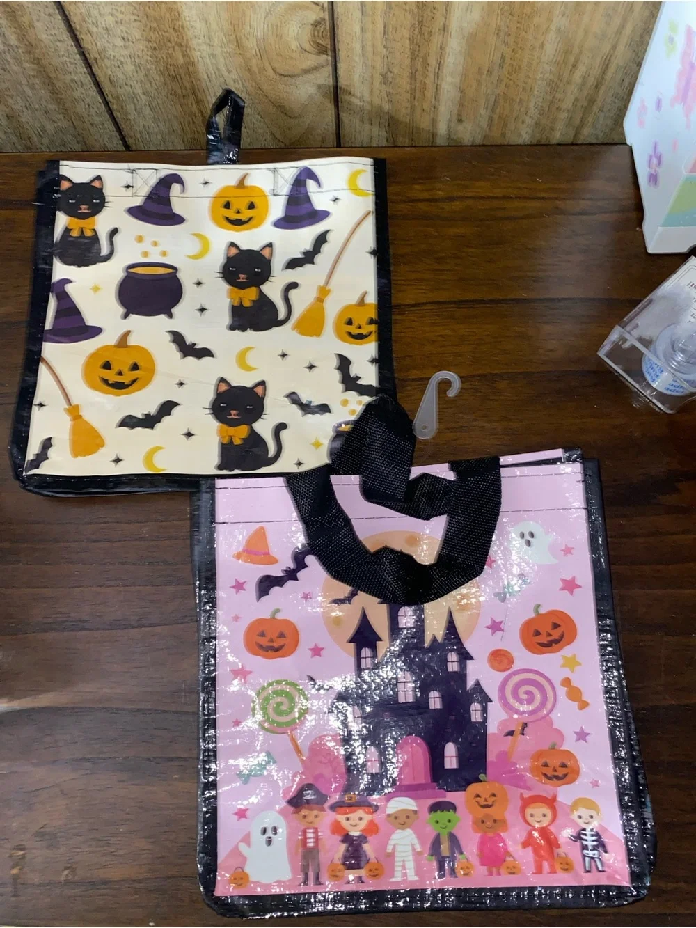 Halloween Kids Trick-or-Treat Tote Bag - Pink and Cream